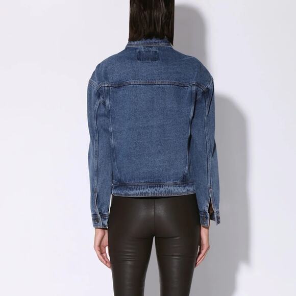 Walter Baker Shawna Dark Denim Jean Jacket Oversized Size XS - Picture 7 of 12